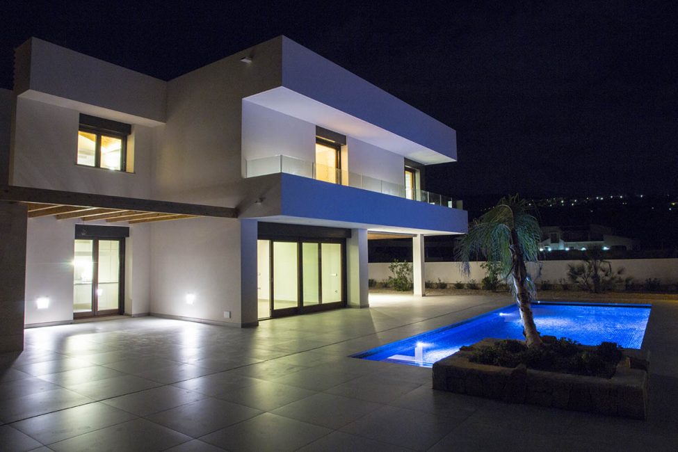 Villa Moraira DICAM Piscina Noche